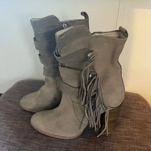 Zara suede fringe boots
